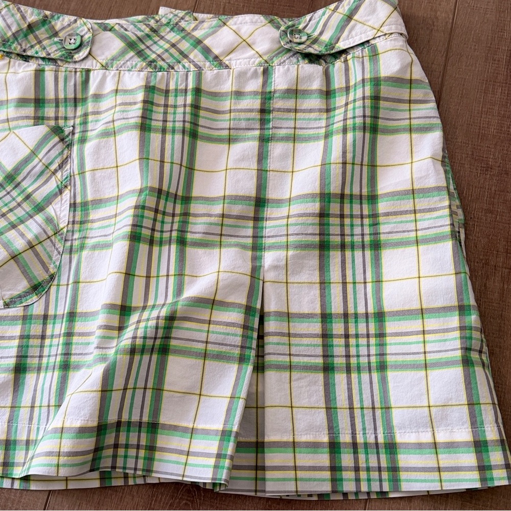 Lole Green‎ Plaid Skort Sz 6 Golf Tennis Pickle Ball UPF 50+ Water Repellent - Picture 9 of 13